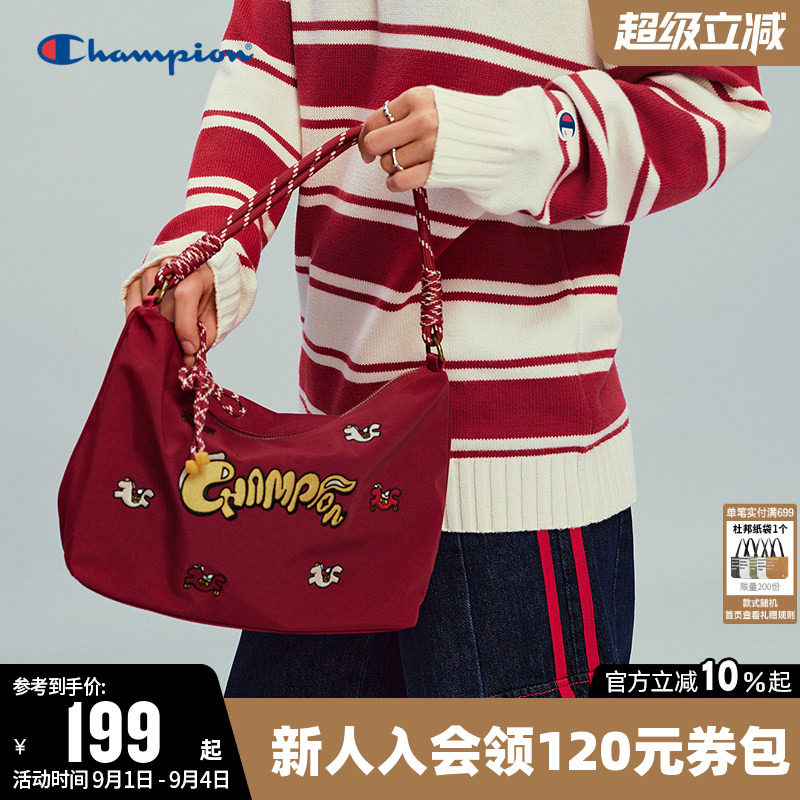 Champion冠军红色潮玩单肩背包图片