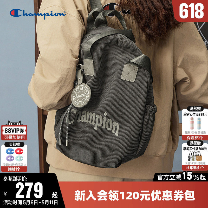 Champion冠军单肩包2026夏男女时尚灯芯绒手提双肩背包运动休闲潮