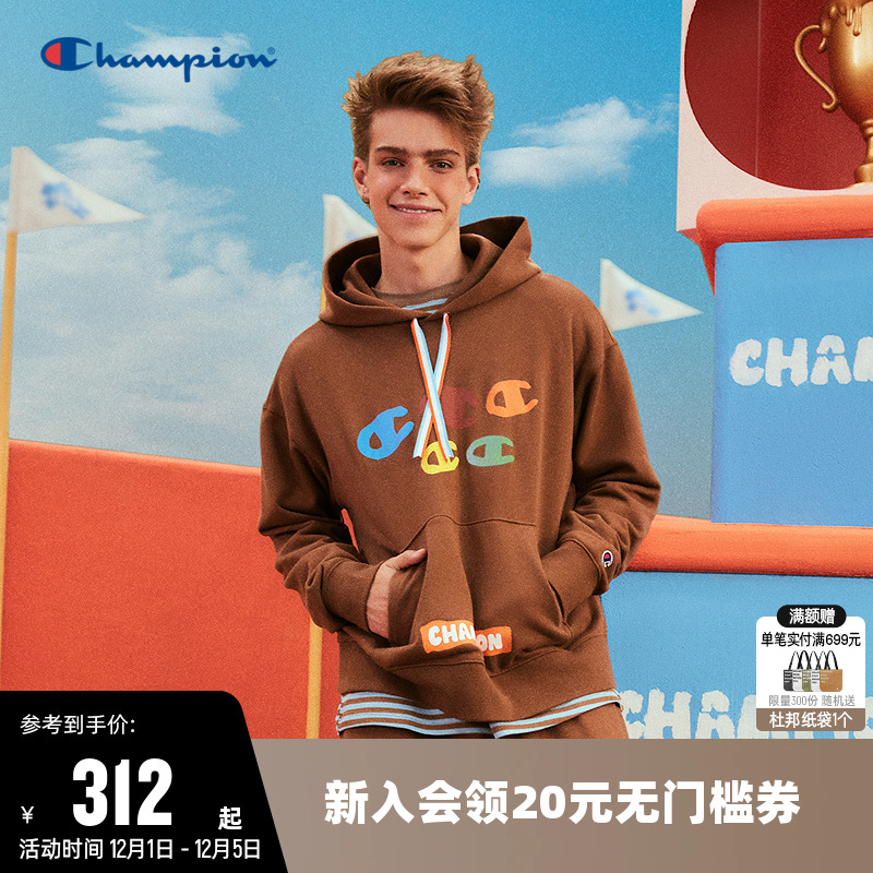 秋季连帽卫衣CHAMPION男联名印花