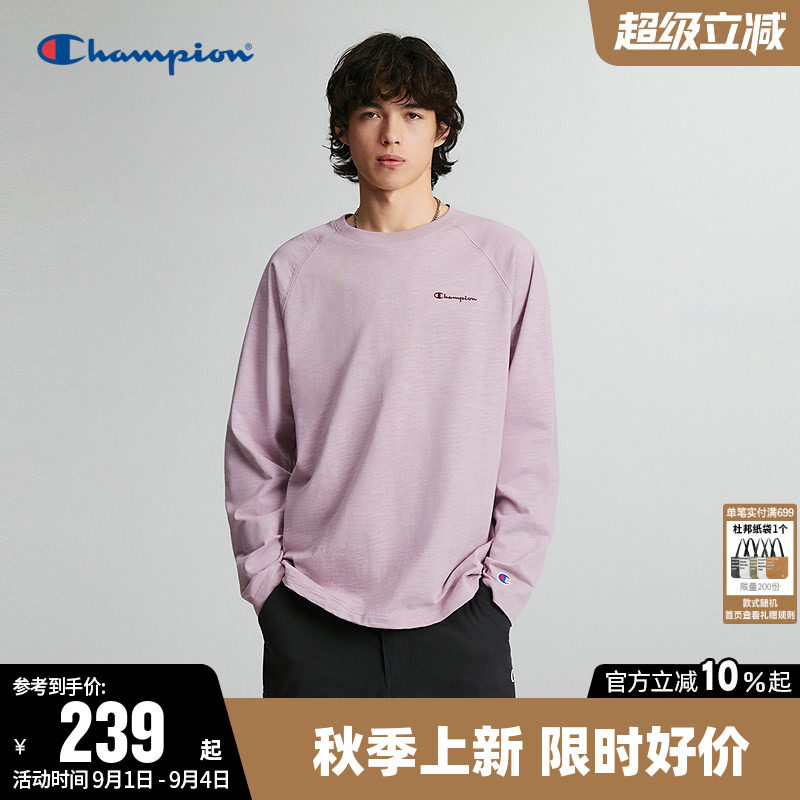 Champion冠军情侣圆领长袖T恤图片