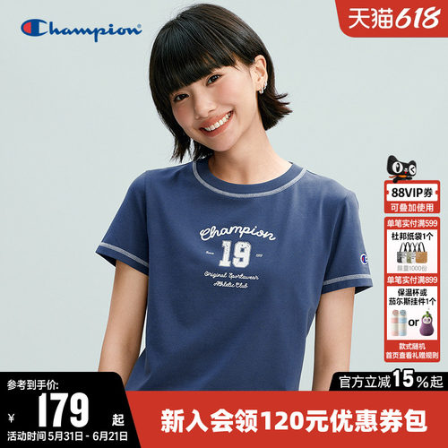 Champion冠军复古原来短袖T恤女
