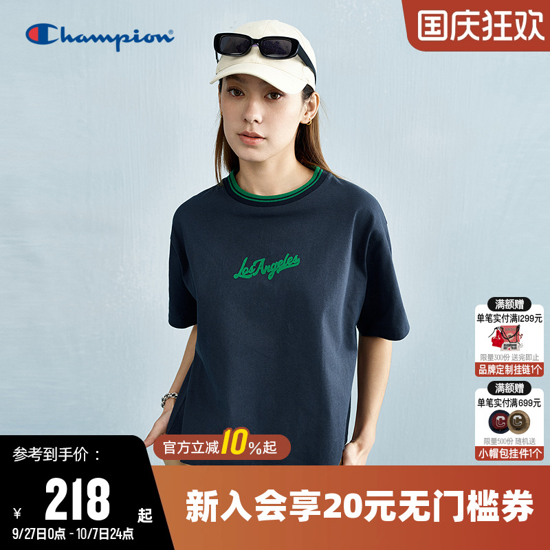 Champion冠军圆领短袖T恤女
