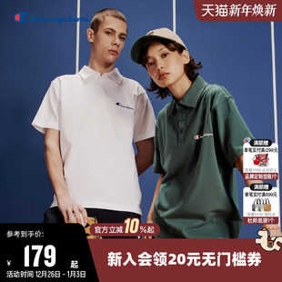 短袖 情侣刺绣纯棉休闲POLO衫 上衣男 新款 Champion冠军T恤女25夏季