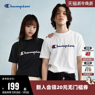 上衣男 休闲情侣潮牌纯棉运动短袖 Champion冠军T恤女2025春季 新款