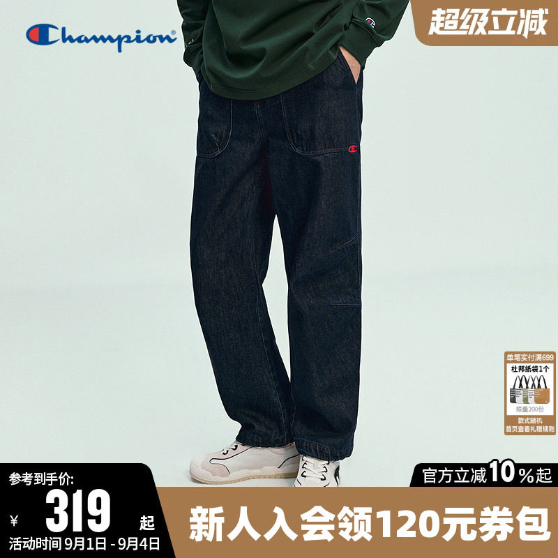 Champion冠军纯棉休闲直筒长裤男图片