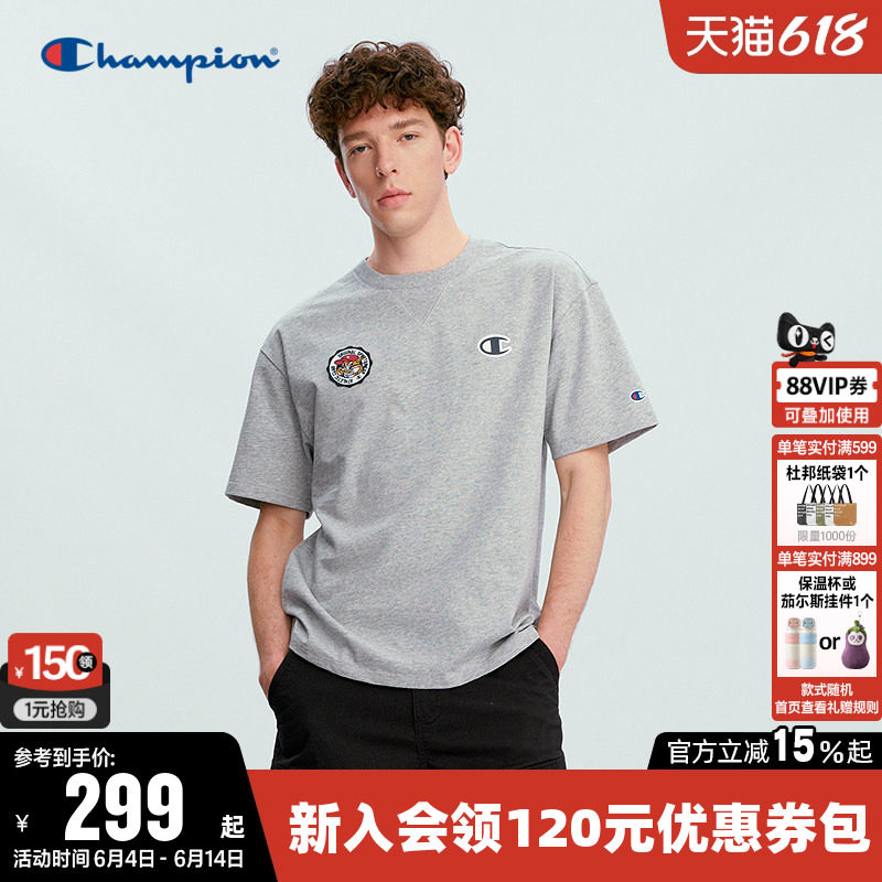 Champion冠军T恤女2026夏季新款情侣纯棉休闲圆领宽松短袖上衣男