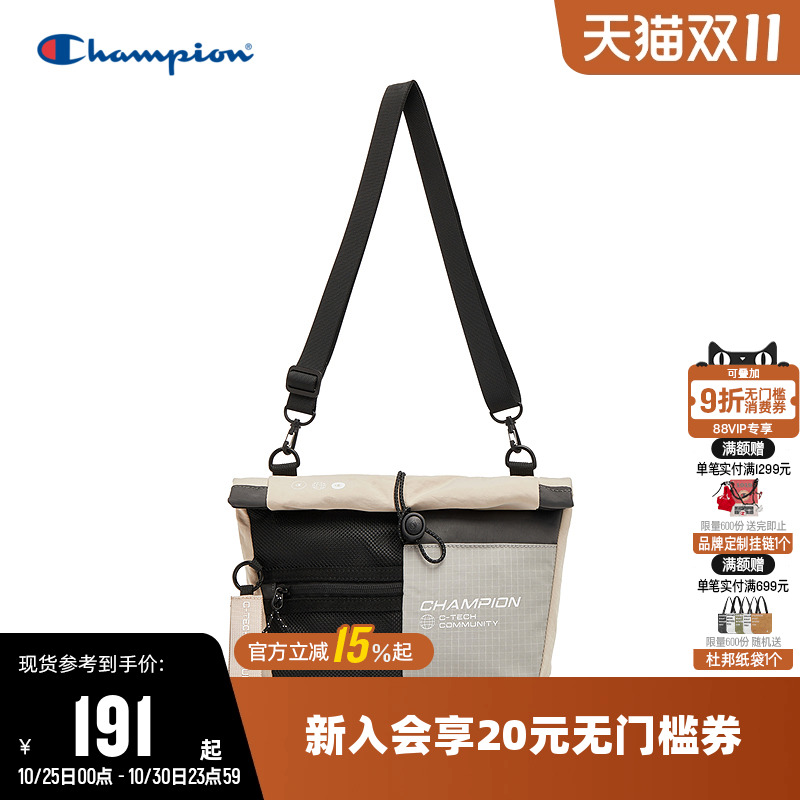 Champion冠军25新款单肩包男女情侣斜挎包多口袋户外运动包经典款