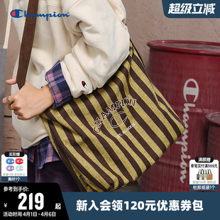 挎包轻便灯芯绒托特包双面多背包 Champion冠军单肩包春夏男女时尚
