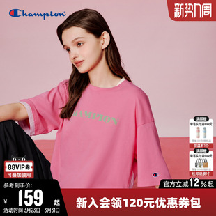 Champion 纯棉运动圆领短袖 for 冠军T恤女春季 上衣潮 her系列