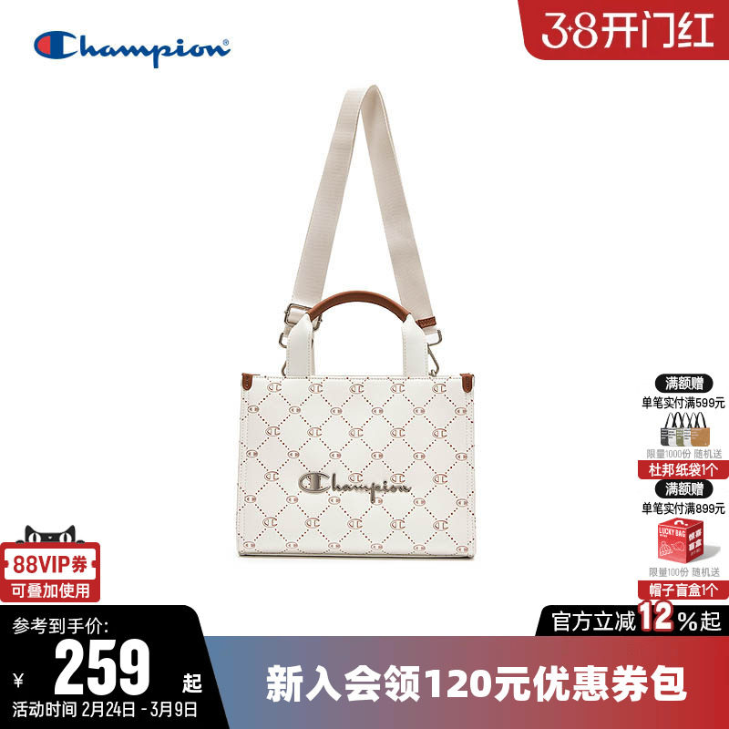 Champion冠军单肩背包2026春新款男女情侣时尚手提斜挎包小方托特