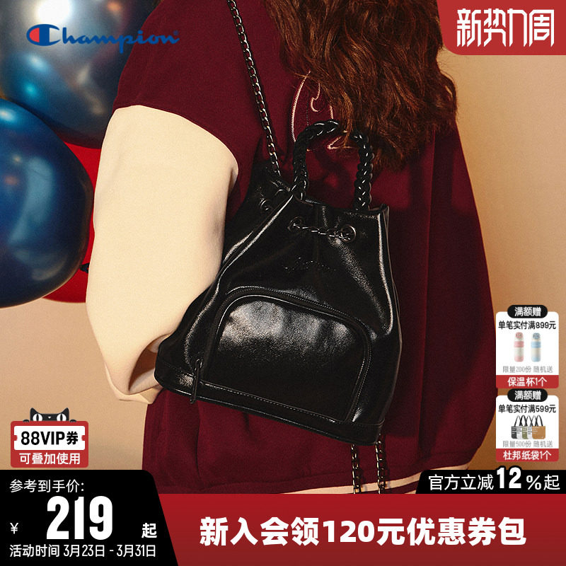Champion冠军单肩包2026春女时尚链条挎包时尚男水桶包双肩背包