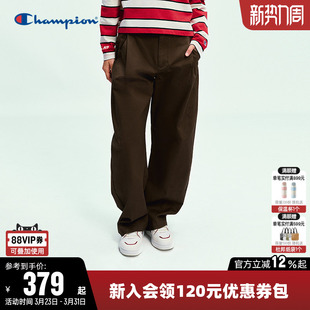 复古风宽松裤 Champion冠军长裤 梭织阔腿休闲裤 新款 子潮 女2026春季