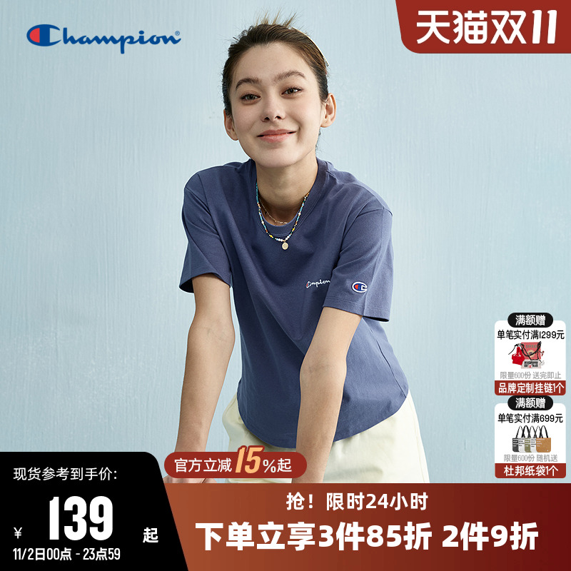 Champion冠军休闲运动短袖T恤女
