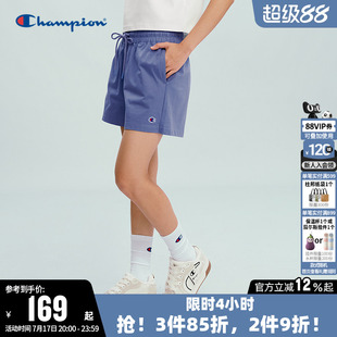 Champion短裤女2026夏季新款纯棉针织裤系带透气休闲运动裤子