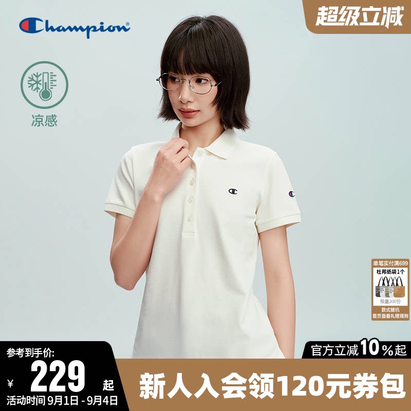 凉感Champion冠军POLO衫T恤女图片