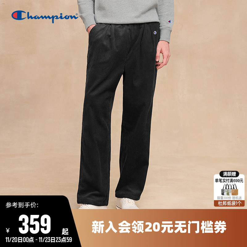 Champion冠军灯芯绒直筒长裤男