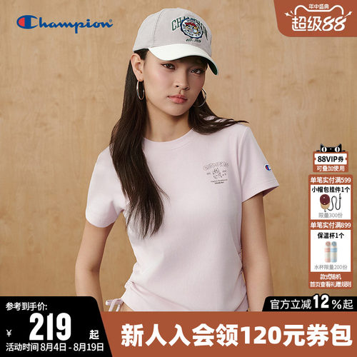 Champion冠军休闲圆领短袖T恤女