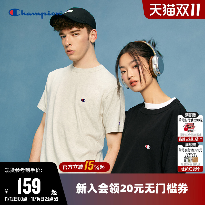 纯色短袖T恤CHAMPION情侣款