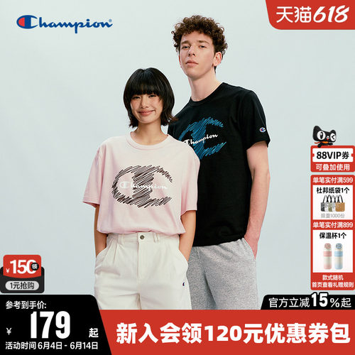 Champion冠军情侣圆领短袖T恤