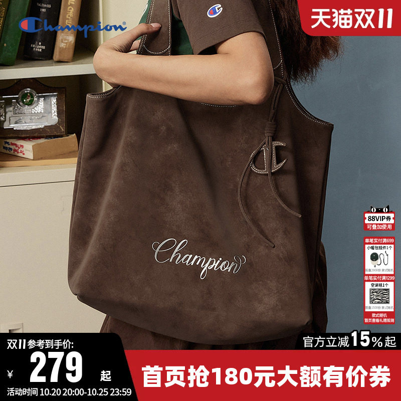 Champion冠军单肩背包2026秋女时尚大容量托特包通勤旅行挎包礼物