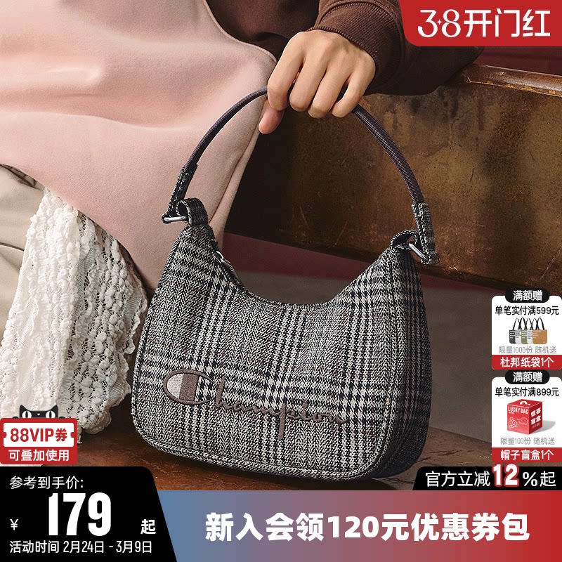 Champion冠军单肩背包女精致腋下包男情侣通勤出街时尚手提小挎包