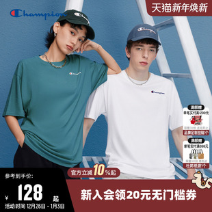 上衣男 刺绣纯棉情侣圆领运动短袖 Champion冠军T恤女2025夏季 新款