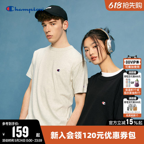 纯色短袖T恤CHAMPION情侣款