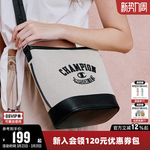 Champion冠军单肩背包男女情侣时尚 百搭 发财桶斜挎手提水桶包经典
