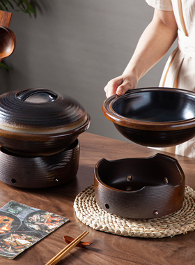 老式粗陶土钵耐热钵仔砂锅菜馆耐高温汤钵酒精炉干锅酒店餐厅商用
