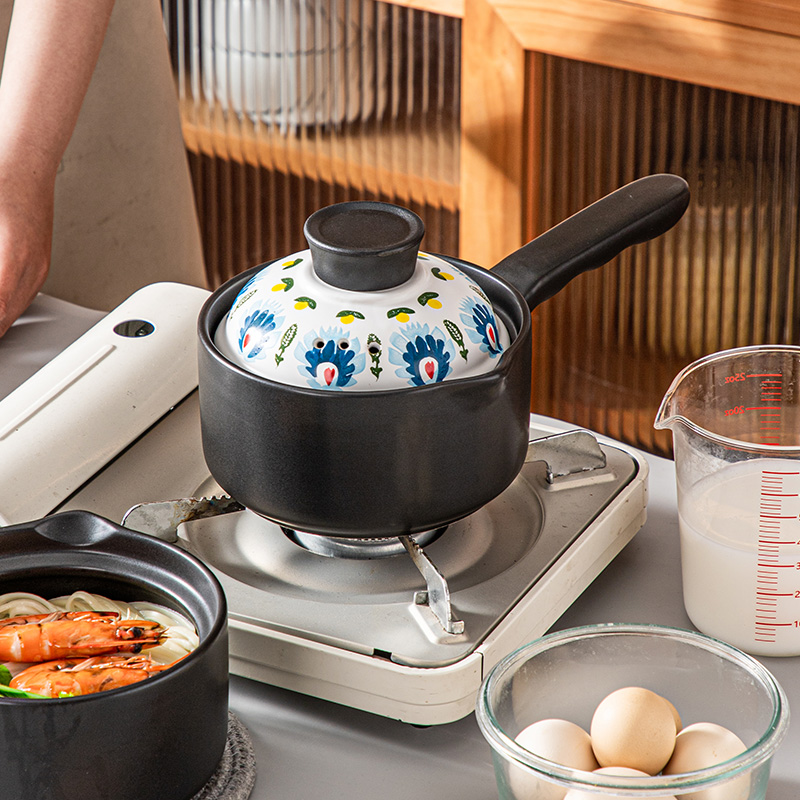 日式陶瓷砂锅小号迷你单柄家用