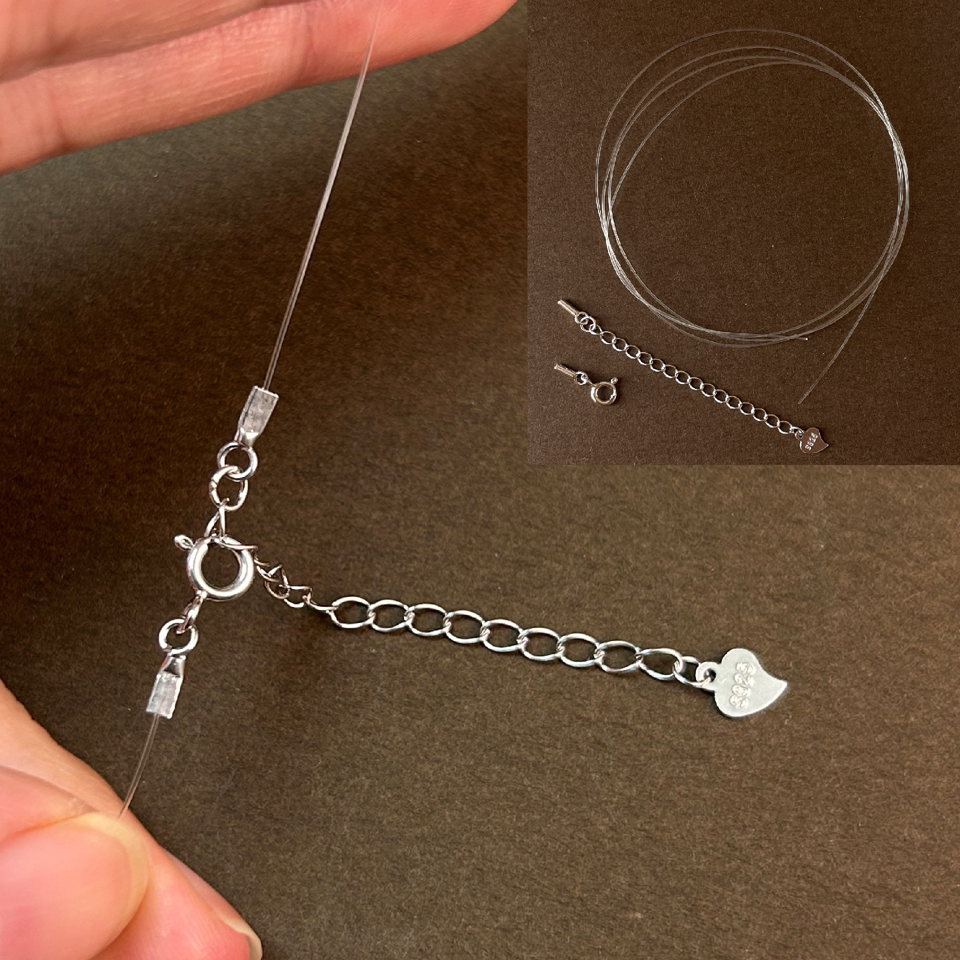 银管扣5cm延长链s925纯银人鱼泪无弹力鱼线DIY配件串珠线半成品,饰品/流行首饰/时尚饰品新,链条,淘宝优惠券,粉丝福利购,淘宝优惠卷