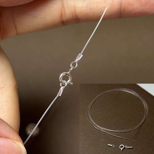 s925纯银人鱼之泪项链鱼线配件