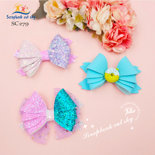 SC279多层蝴蝶结发夹手工DIY刀模儿童发饰Sizzix压花机通用模板