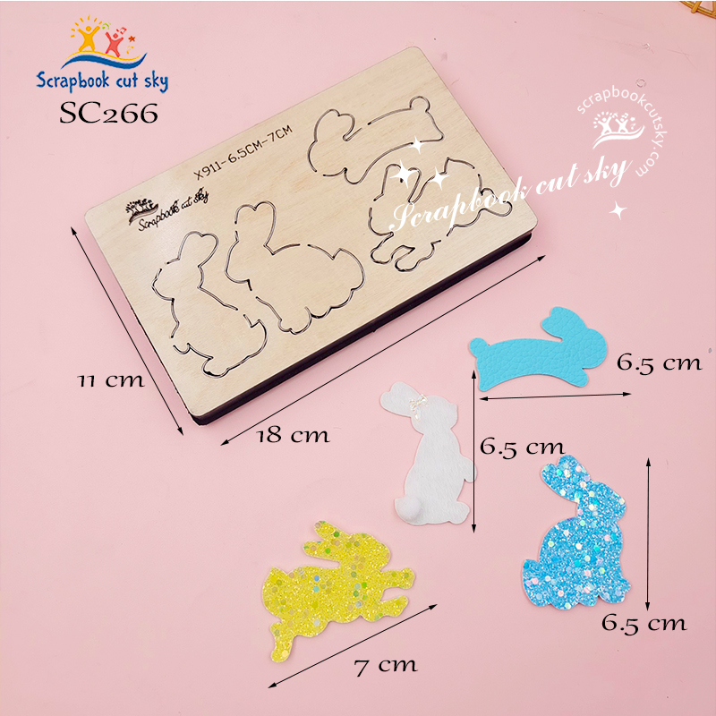 SC266定制兔子系列发夹手工DIY刀模儿童发饰Sizzix压花机通用模板