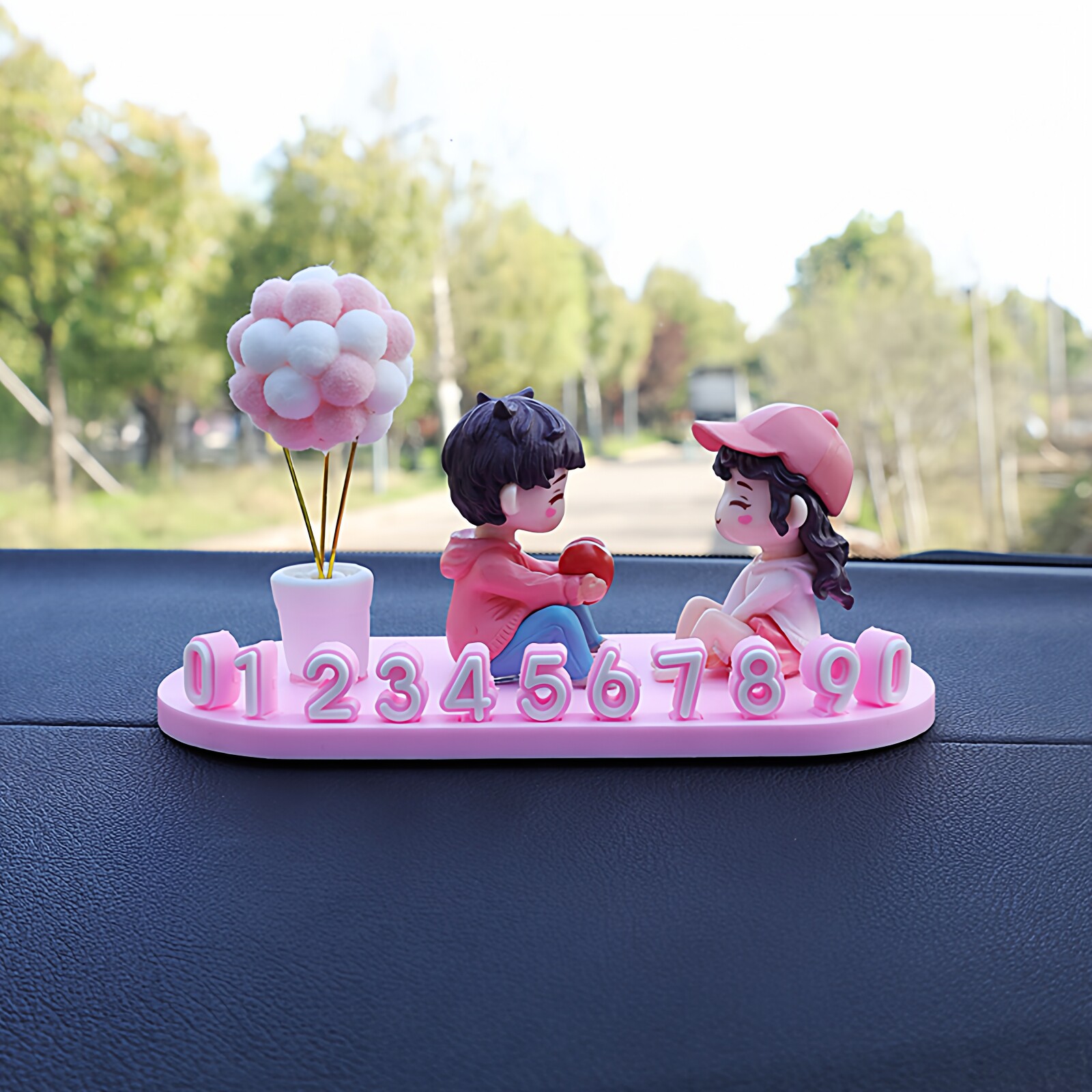 汽车临时停车号码牌2025新款挪车电话牌女士高级感可爱车载装饰品