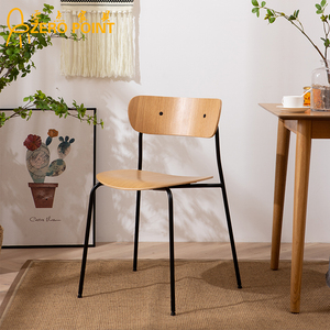 北欧铁艺餐椅简约现代靠背椅网红实木椅子创意家用设计师椅咖啡椅