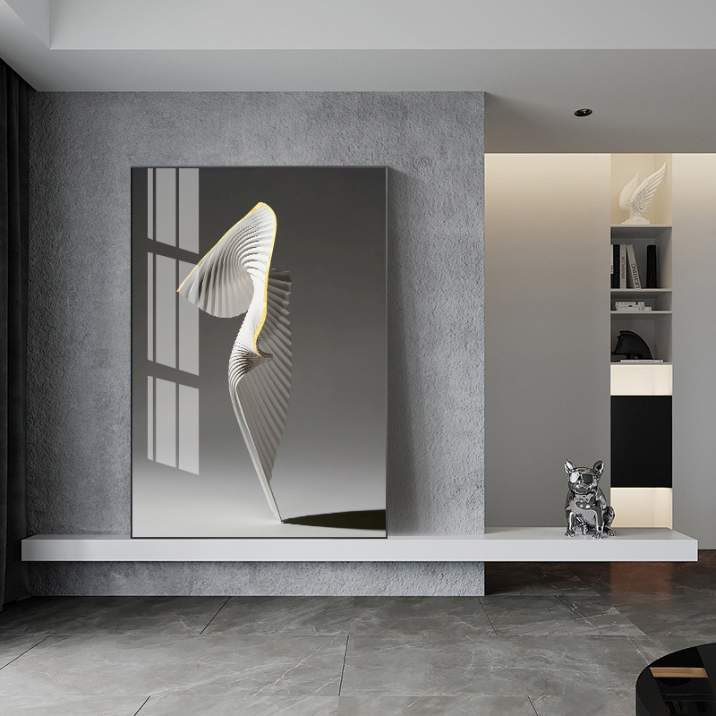 现代客厅舞蹈装饰画意境纸艺术画展厅北欧壁画沙发后面的晶瓷挂画