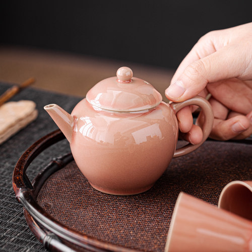 越窑陶瓷手工小茶壶单壶