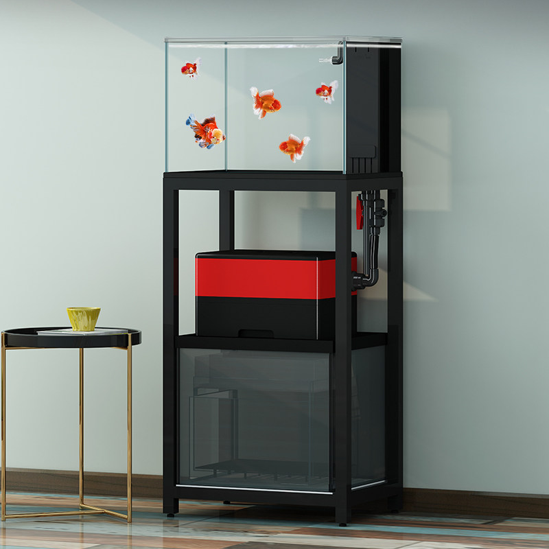 彩蝶彩鲽新款工业风底滤鱼缸养鱼造景客厅水族箱生态循环玉圭系列