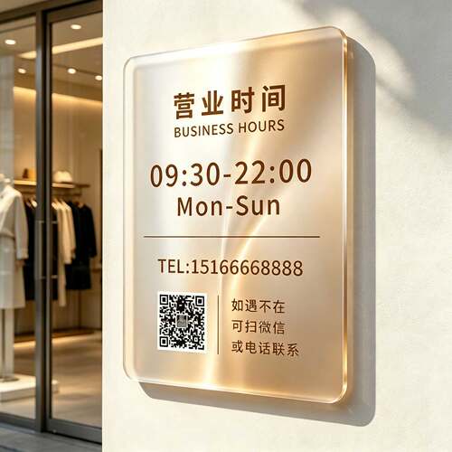 【防水防晒】营业时间告示牌定制