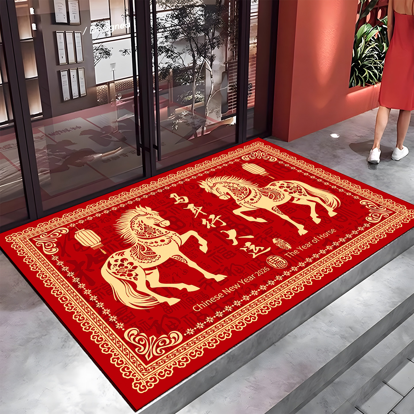 马年地垫店铺门口地垫进门商用防滑餐饮商铺饭店装饰红色迎宾地毯,居家布艺,商业地毯地垫,淘宝优惠券,粉丝福利购,淘宝优惠卷