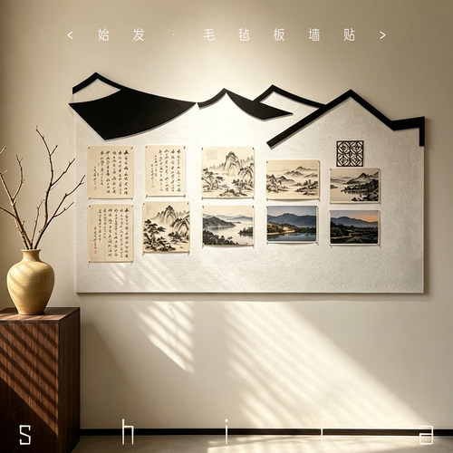 毛毡板墙贴照片墙展示墙背景板