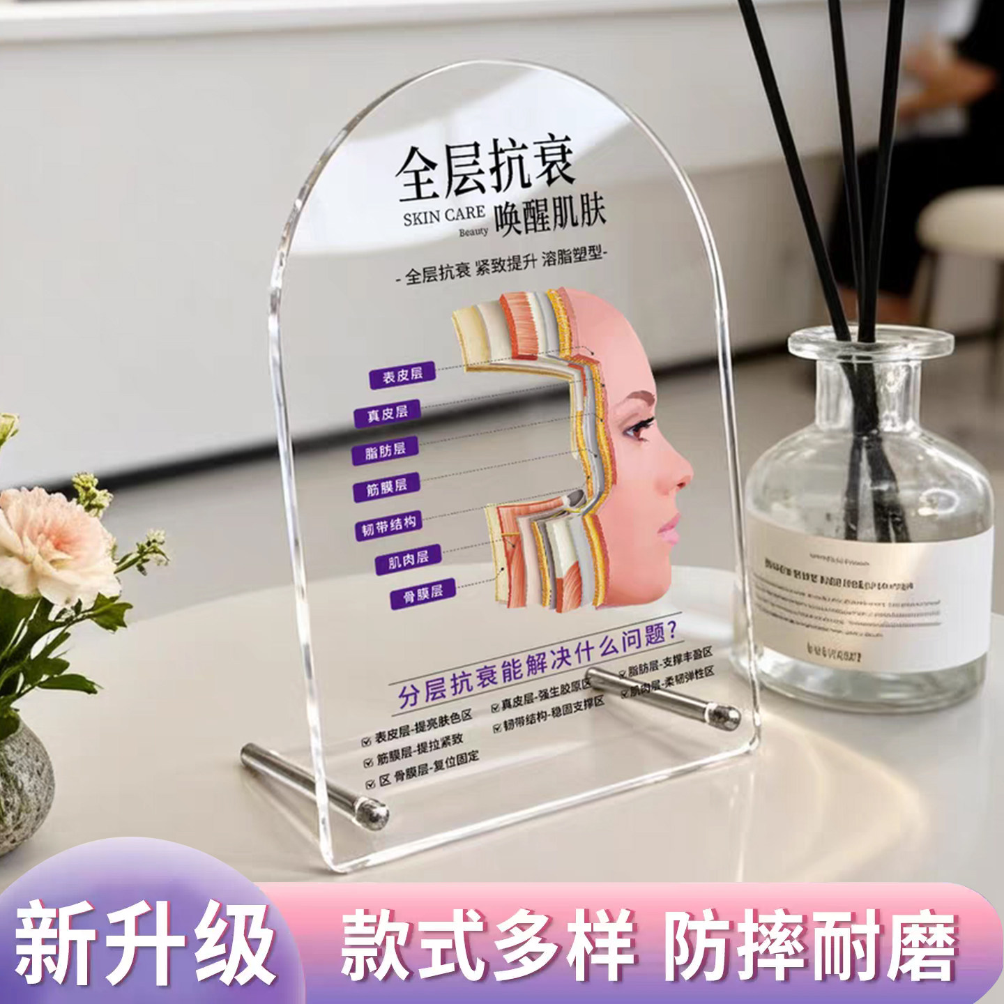 可定制医美桌牌美容院立牌美妆店护肤品项目功效项目介绍广告牌台卡中