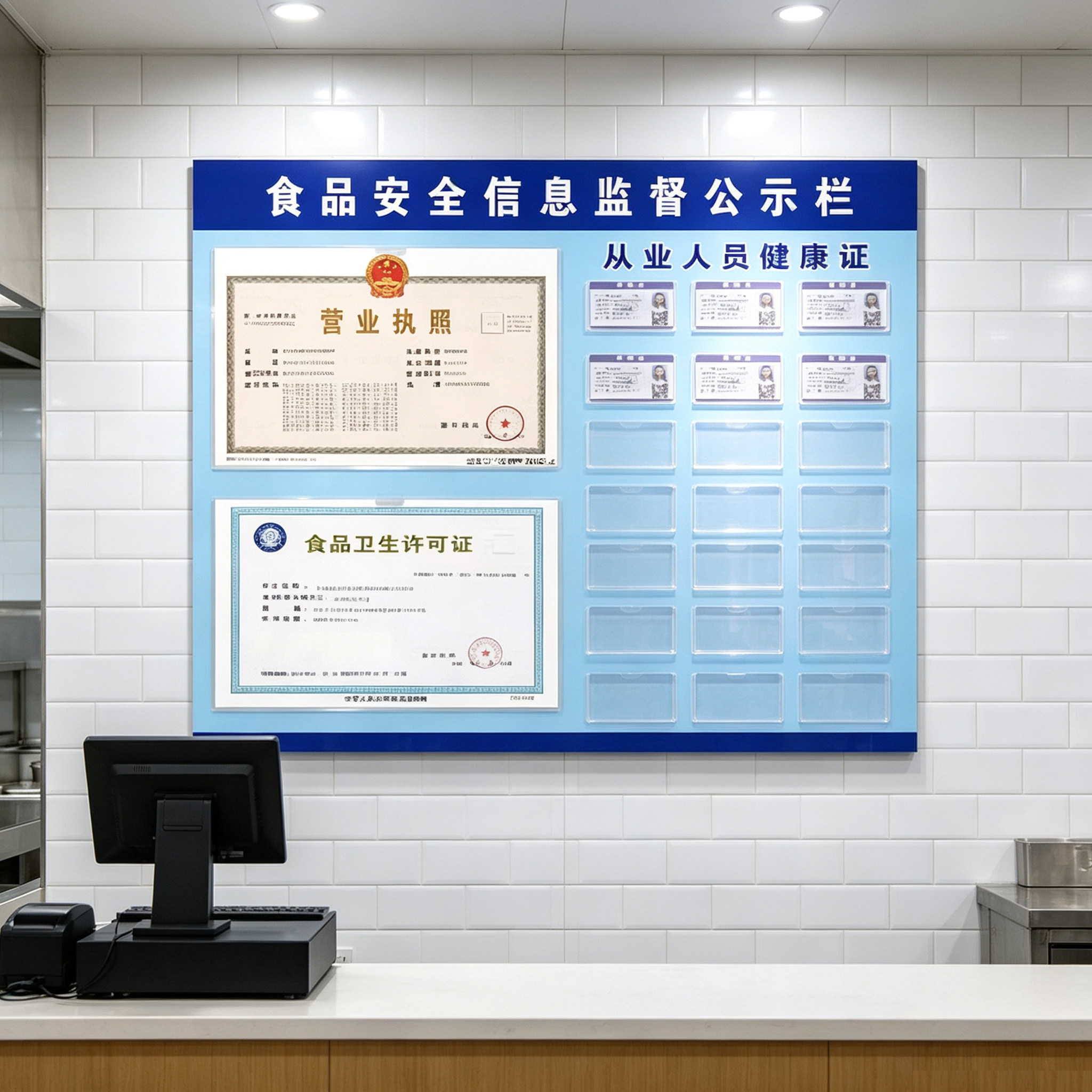 营业执照框许可证健康证公示栏