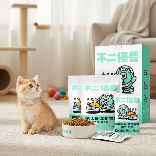 不二怪兽幼猫粮无谷鲜肉猫粮1-12月离乳期奶糕全价全期猫干粮