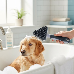 宠物洗澡刷狗清洁工具用硅胶按摩刷除菌抑菌清洁用品狗主人家用