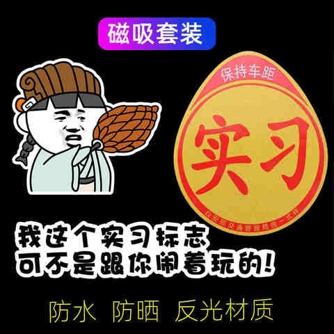 车贴大尺寸2021网红搞笑实习期女司机个性创意新手上路请多关照c7