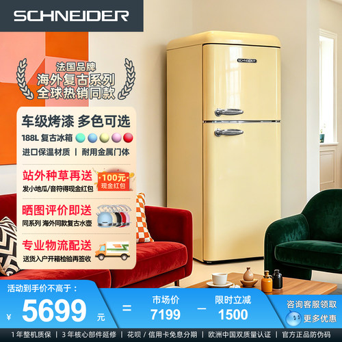 法国SCHNEIDER小方包复古冰箱
