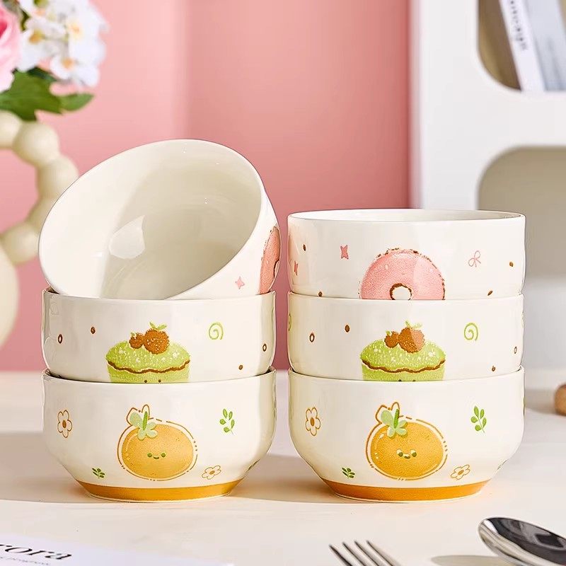 碗家用2025新款陶瓷碗盘套装可爱的小清新碗碟餐具面碗10个组合装,餐饮具,碗,淘宝优惠券,粉丝福利购,淘宝优惠卷