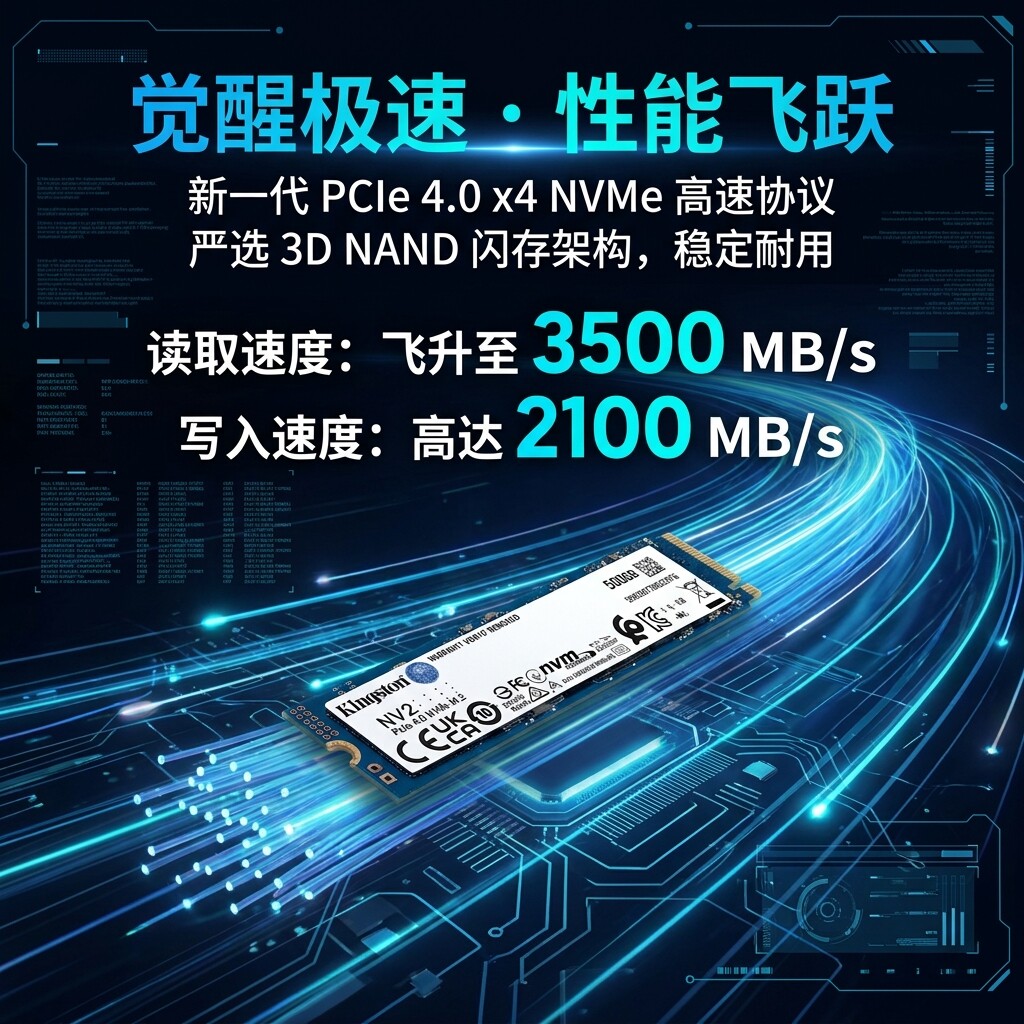金士顿NV2S500GPCIe4.0SSD